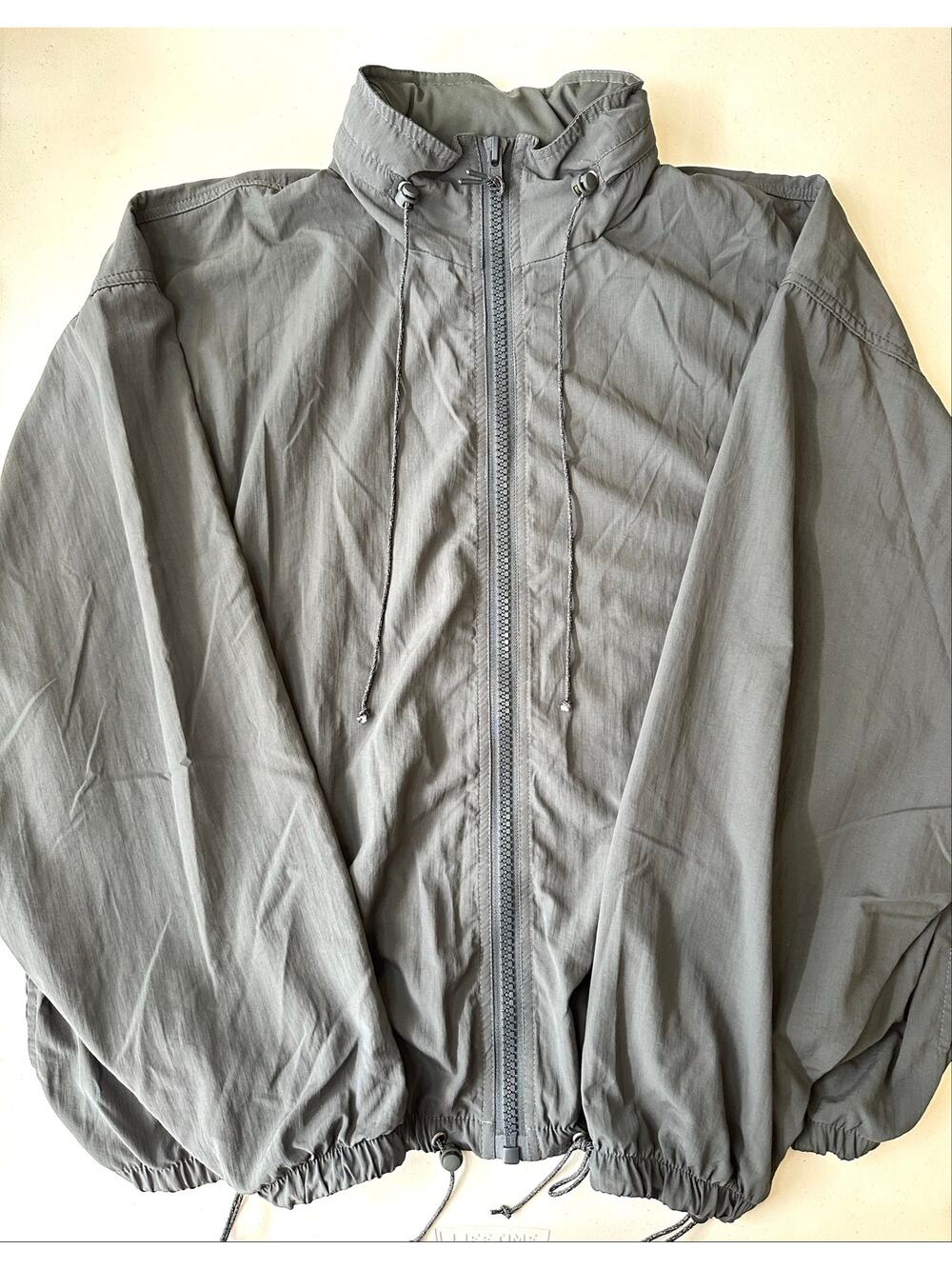 JOAH BROWN Classic Windbreaker Jacket Gray Size S USA Made Packable Hood Zip Up